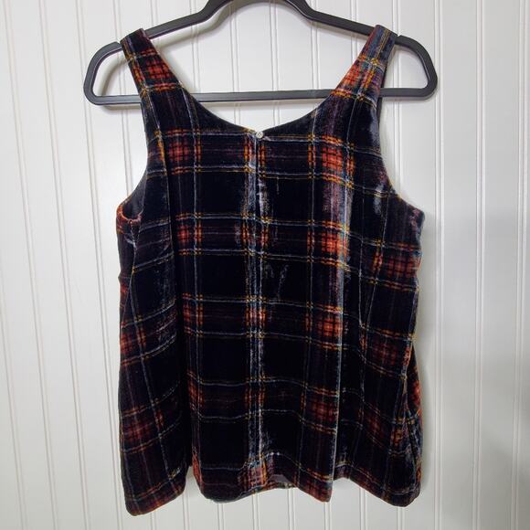 J.CREW Women's Stewart Tartan Plaid Velvet Tank Top Size 2 Sleeveless Holiday - Picture 4 of 9